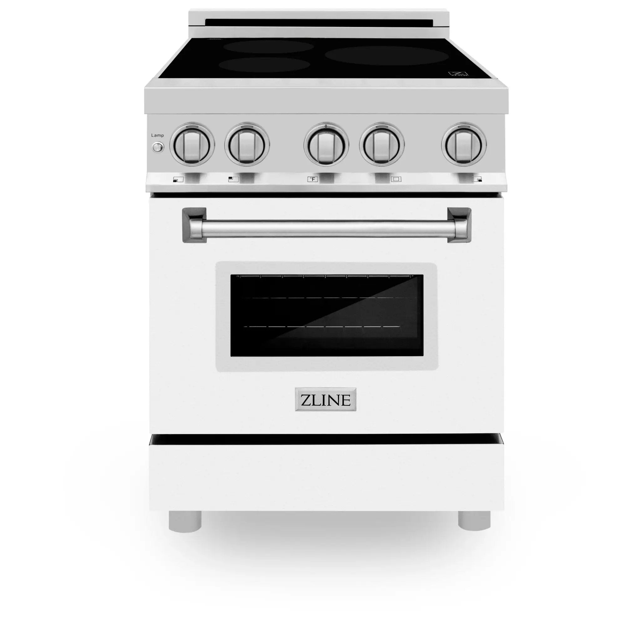 ZLINE 24" Induction Range with a 3 Element Stove and Electric Oven in White Matte RAIND-WM-24 by Farmhouse Kitchen and Bath
