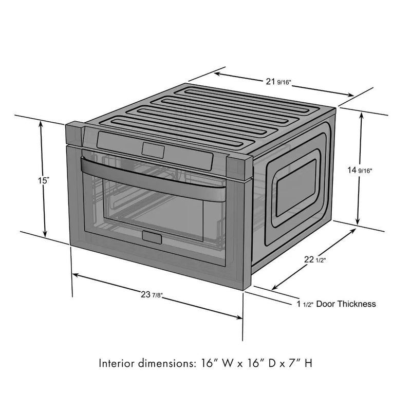 ZLINE 24" Microwave Drawer, Black Stainless Steel, MWD-1-BS by Farmhouse Kitchen and Bath