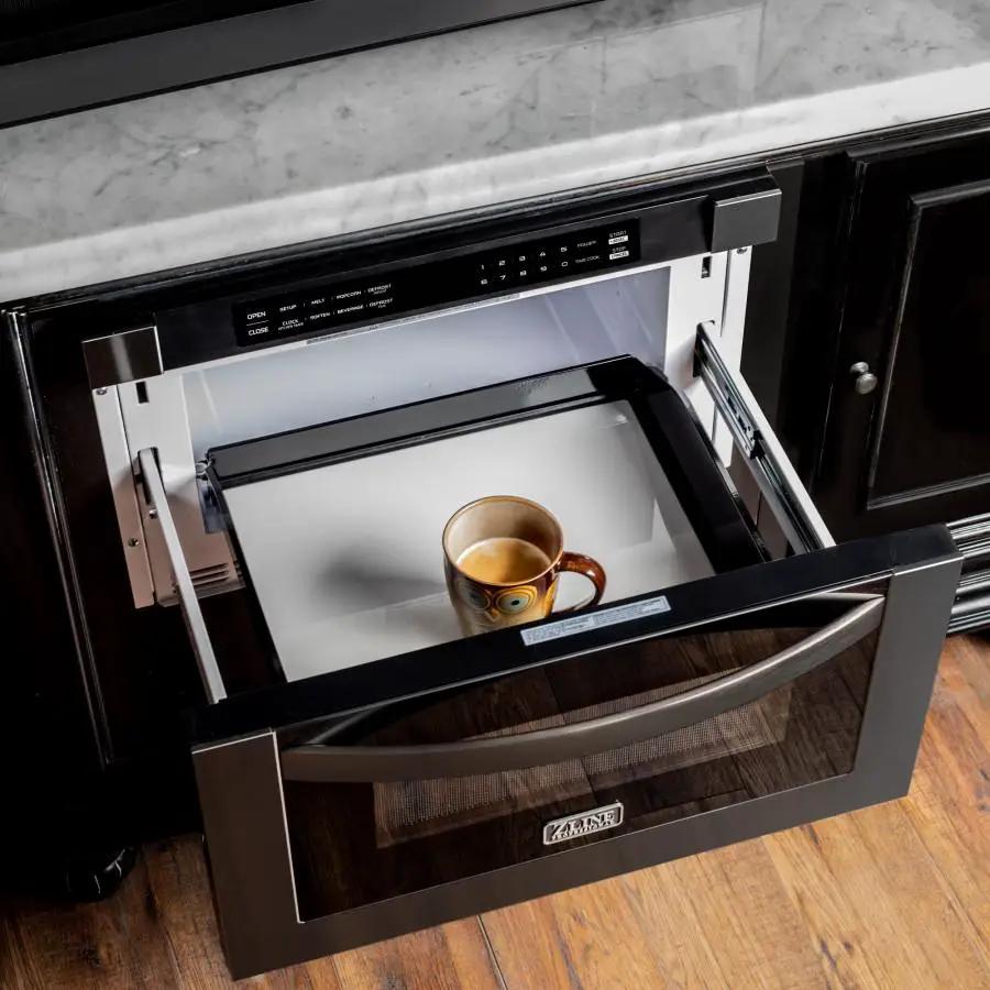 ZLINE 24" Microwave Drawer, Black Stainless Steel, MWD-1-BS by Farmhouse Kitchen and Bath