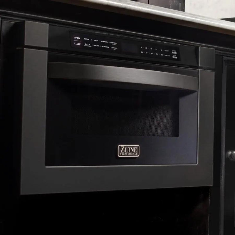 ZLINE 24" Microwave Drawer, Black Stainless Steel, MWD-1-BS by Farmhouse Kitchen and Bath