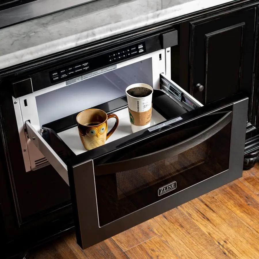 ZLINE 24" Microwave Drawer, Black Stainless Steel, MWD-1-BS by Farmhouse Kitchen and Bath