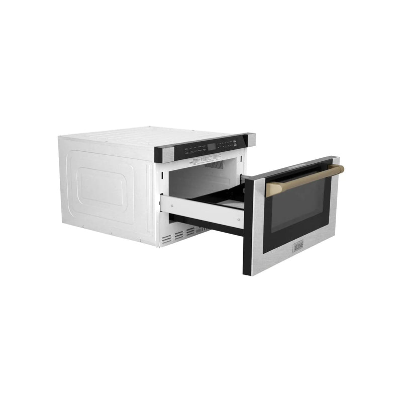 ZLINE 24" Microwave Drawer, Stainless Steel, Bronze MWDZ-1-SS-H-CB by Farmhouse Kitchen and Bath