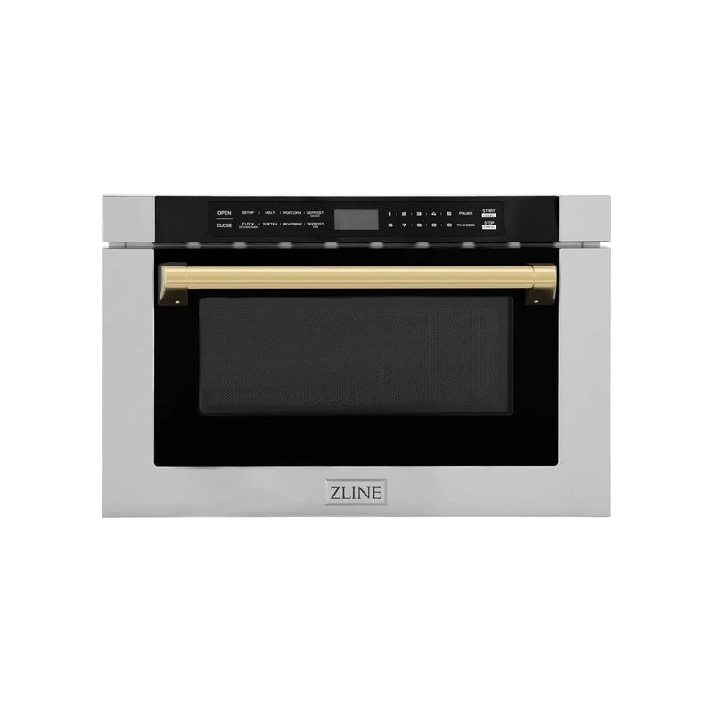 ZLINE 24" Microwave Drawer, Stainless Steel,Gold MWDZ-1-H-G by Farmhouse Kitchen and Bath