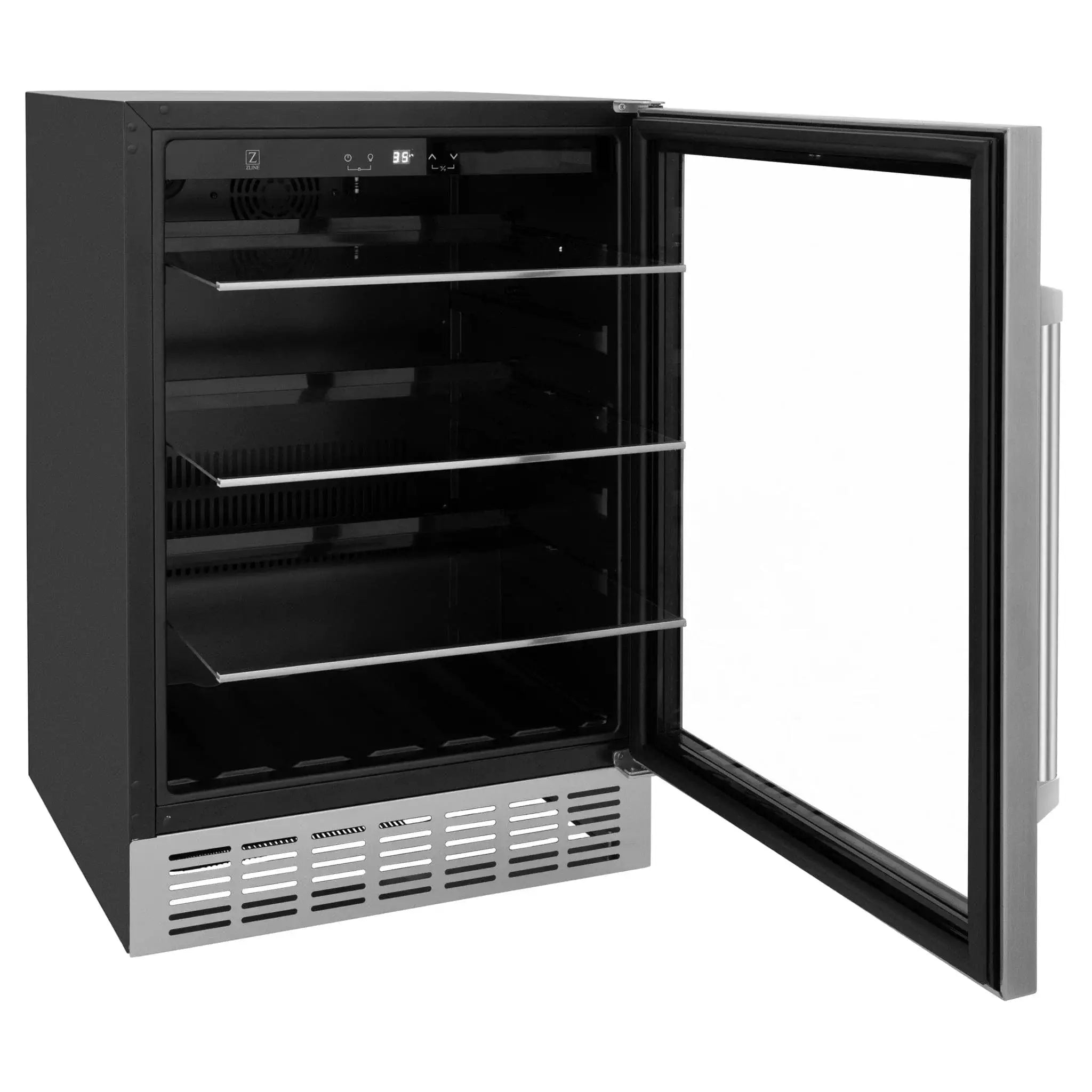 ZLINE 24" Monument 154 Can Beverage Fridge in Stainless Steel RBV-US-24 by Farmhouse Kitchen and Bath
