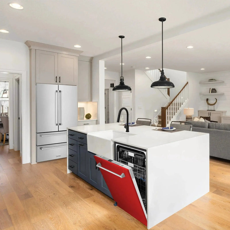ZLINE 24" Monument, 3rd Rack, Red Door, Dishwasher, DWMT-RM-24 by Farmhouse Kitchen and Bath
