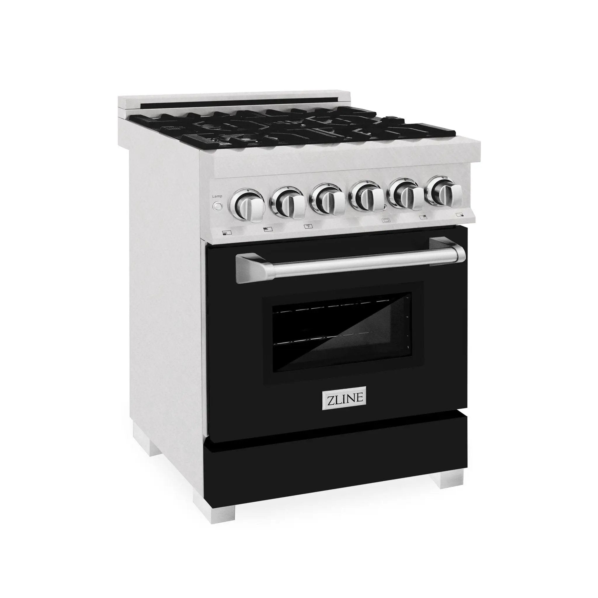 ZLINE 24" Professional Dual Fuel Range in Black Matte, RAS-BLM-24 by Farmhouse Kitchen and Bath