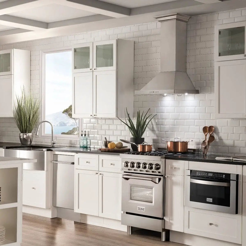 ZLINE 24" Professional Dual Fuel Range In Stainless Steel, RA24 by Farmhouse Kitchen and Bath