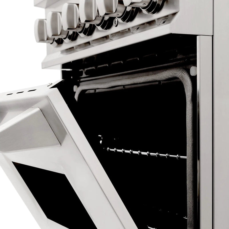 ZLINE 24" Professional Dual Fuel Range in White Matte RAS-WM-24 by Farmhouse Kitchen and Bath