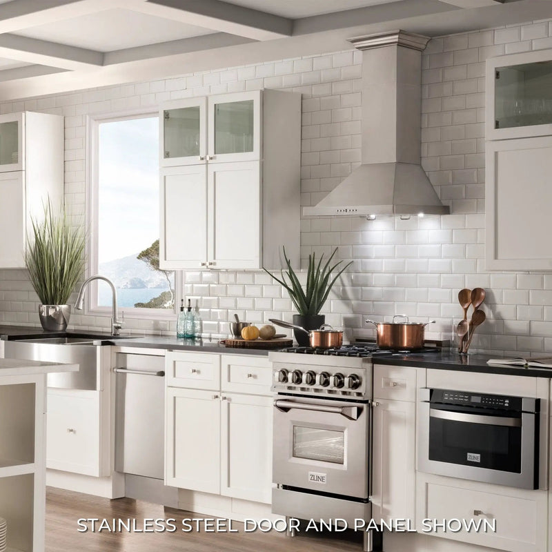 ZLINE 24" Professional Dual Fuel Range in White Matte RAS-WM-24 by Farmhouse Kitchen and Bath