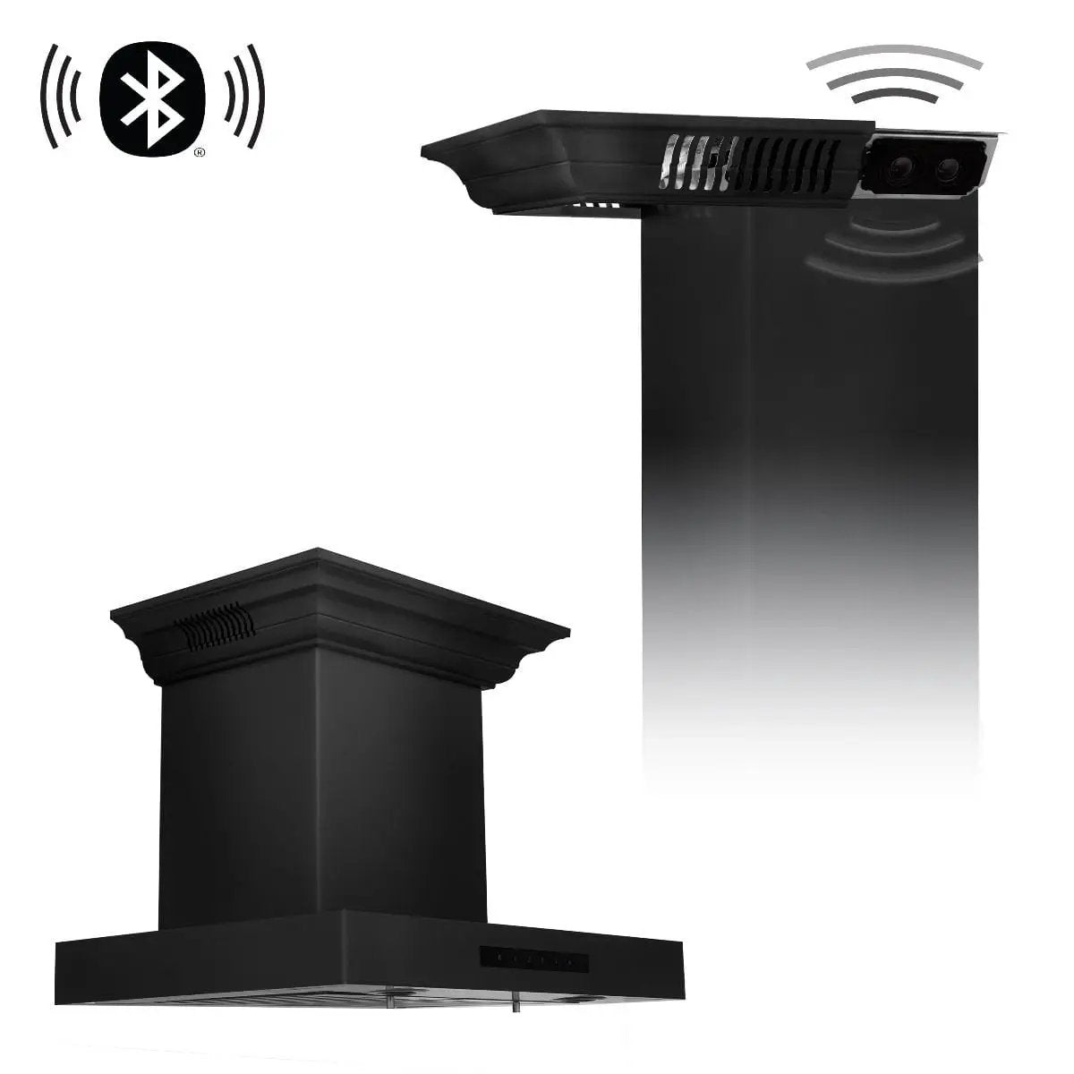 ZLINE 24" Range Hood, Black Stainless, Built-In Speakers, BSKENCRN-BT-24 by Farmhouse Kitchen and Bath