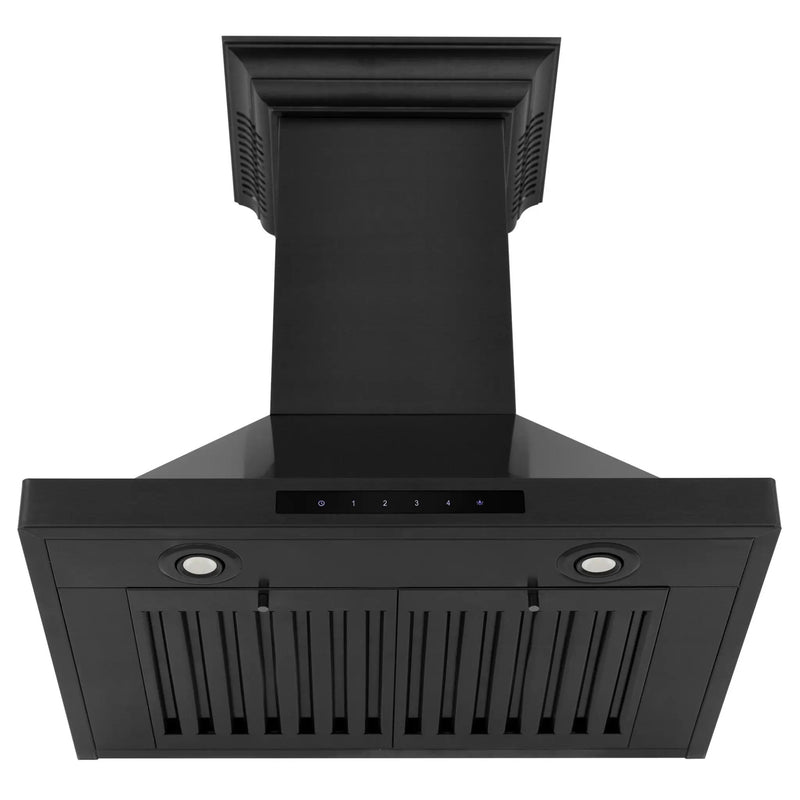 ZLINE 24" Wall Black Stainless Range Hood, Crown Sound, BSKBNCRN-BT-24 by Farmhouse Kitchen and Bath
