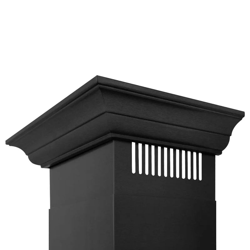 ZLINE 24" Wall Mount Range Hood In Black Stainless Steel With Crown Molding, BSKBNCRN-24 by Farmhouse Kitchen and Bath