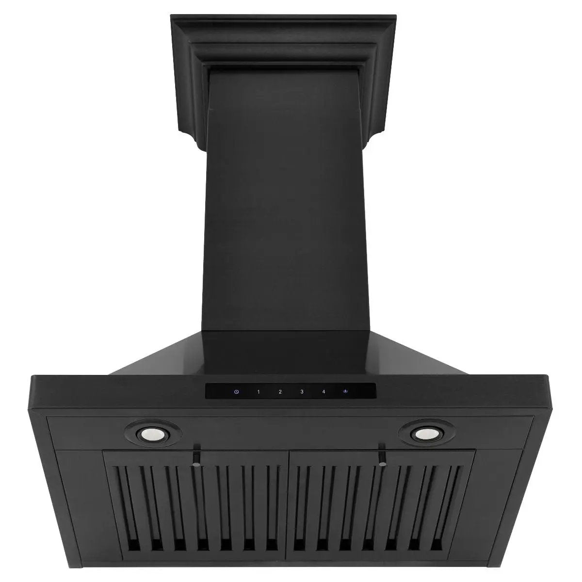 ZLINE 24" Wall Mount Range Hood In Black Stainless Steel With Crown Molding, BSKBNCRN-24 by Farmhouse Kitchen and Bath