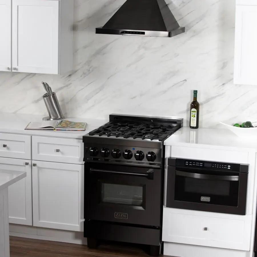 ZLINE 24" Wall Range Hood, Black Stainless Steel, BSKBN-24 by Farmhouse Kitchen and Bath