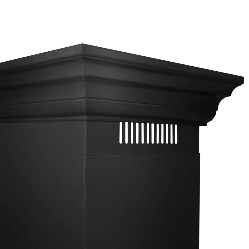 ZLINE 24" Wall Range Hood, Black Stainless, with Crown, BSKENCRN-24 by Farmhouse Kitchen and Bath