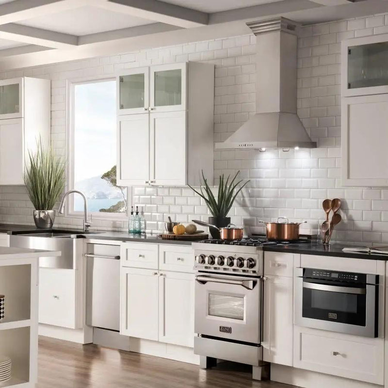 ZLINE 24" Wall Range Hood, Built-in CrownSound® Bluetooth Speakers, KBCRN-BT-24 by Farmhouse Kitchen and Bath