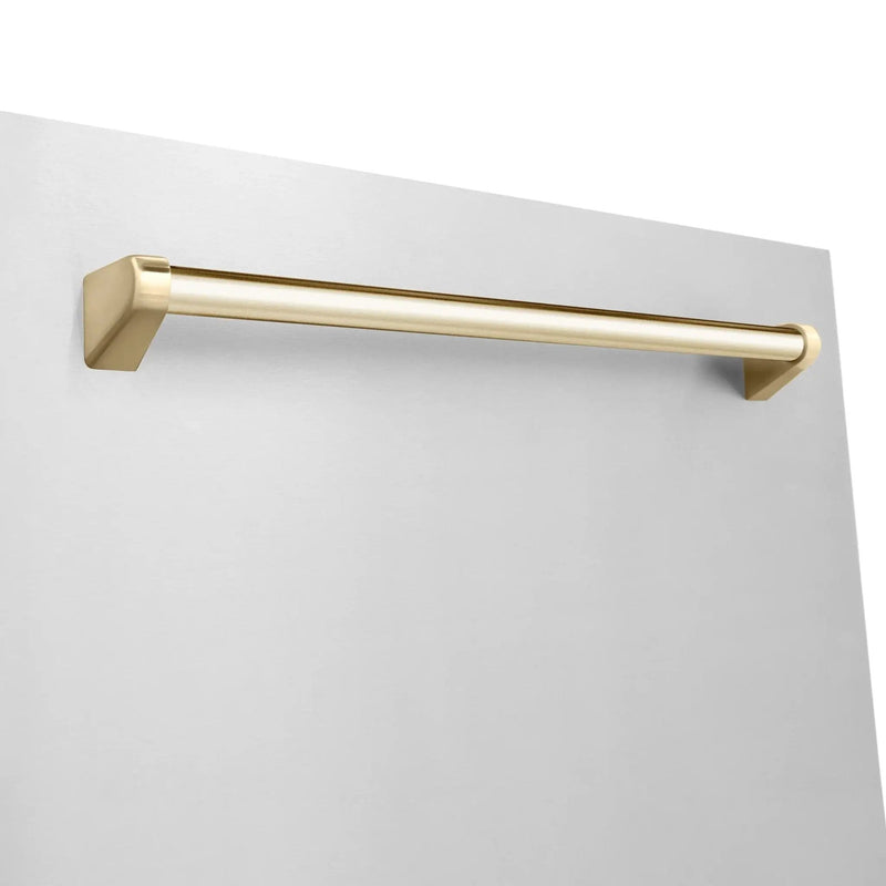 ZLINE 24"Autograph Dishwasher, Stainless, Accent Handle, DWMTZ-304-24-G by Farmhouse Kitchen and Bath