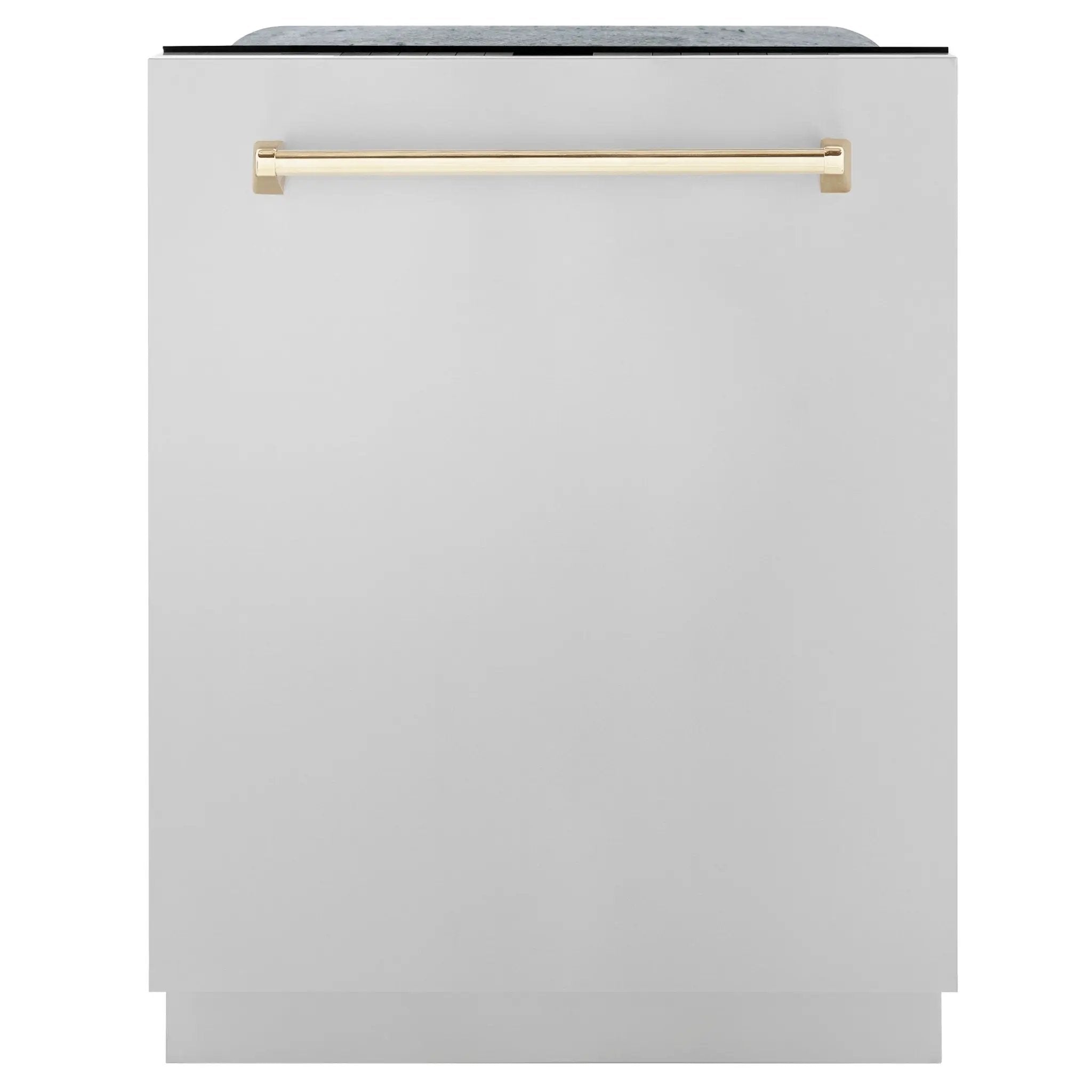 ZLINE 24"Autograph Dishwasher, Stainless, Accent Handle, DWMTZ-304-24-G by Farmhouse Kitchen and Bath