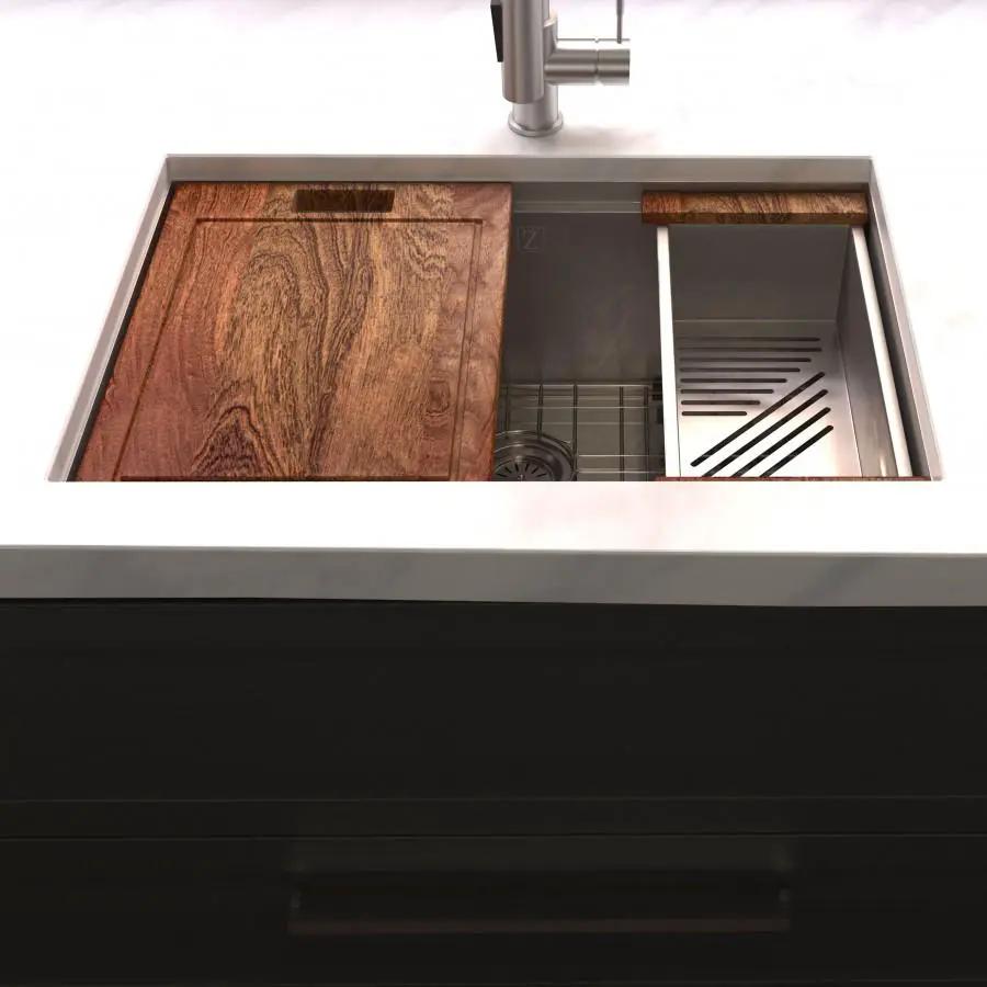 ZLINE 27" Undermount Single Bowl Ledge Sink DuraSnow, SLS-27S by Farmhouse Kitchen and Bath