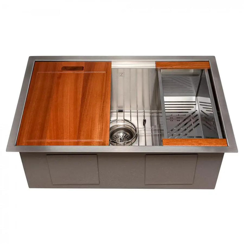 ZLINE 27" Undermount Single Bowl Ledge Sink Stainless Steel, SLS-27 by Farmhouse Kitchen and Bath