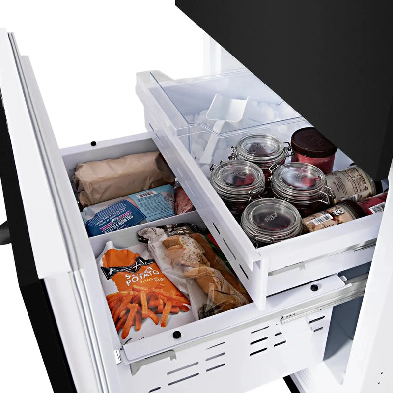 ZLINE 30" 16.1 cu. ft. Built-In 2-Door Bottom Freezer Refrigerator with Internal Water and Ice Dispenser in Black Stainless Steel-RBIV-BS-30 by Farmhouse Kitchen and Bath