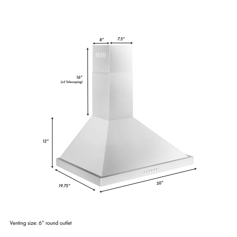 ZLINE 30" Alpine Series Wall Range Hood, Stainless, ALP10WL-30 by Farmhouse Kitchen and Bath