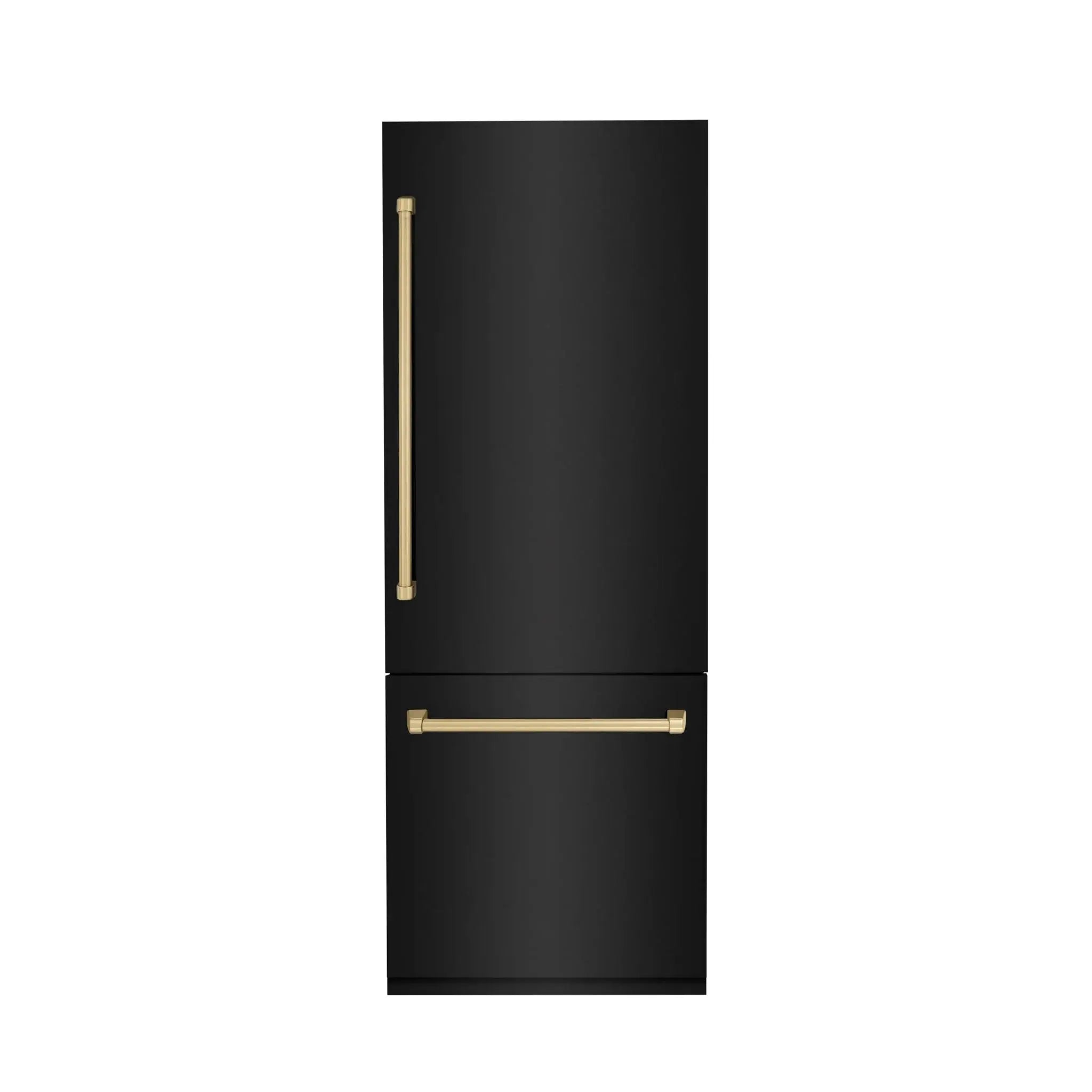 ZLINE 30" Autograph 16.1 cu. ft. 2-Door Bottom Freezer Fridge Water/Ice Dispenser Black Stainless Steel Champagne Bronze Accents RBIVZ-BS-30-CB by Farmhouse Kitchen and Bath