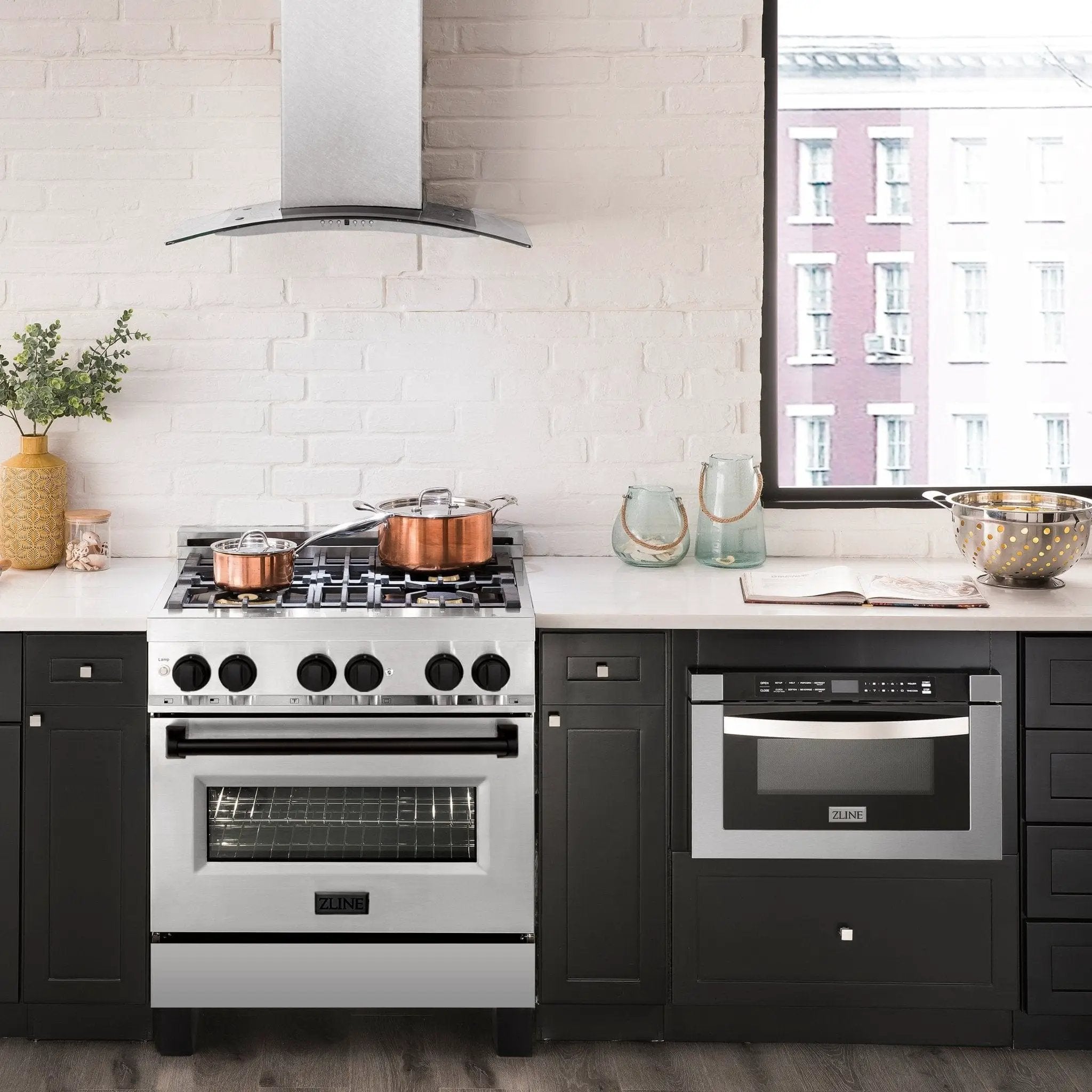 ZLINE 30" Autograph Dual Fuel Range, Stainless Steel, RAZ-30-MB by Farmhouse Kitchen and Bath
