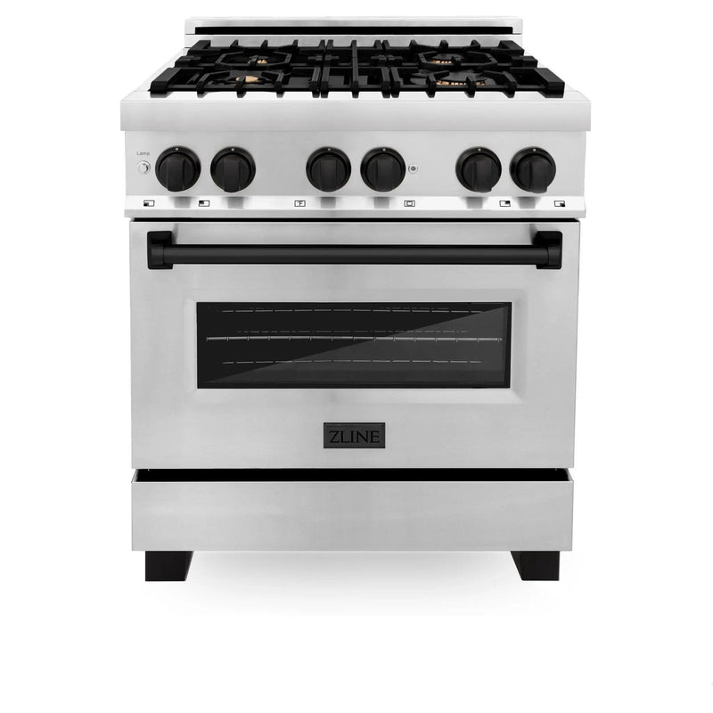 ZLINE 30" Autograph Dual Fuel Range, Stainless Steel, RAZ-30-MB by Farmhouse Kitchen and Bath