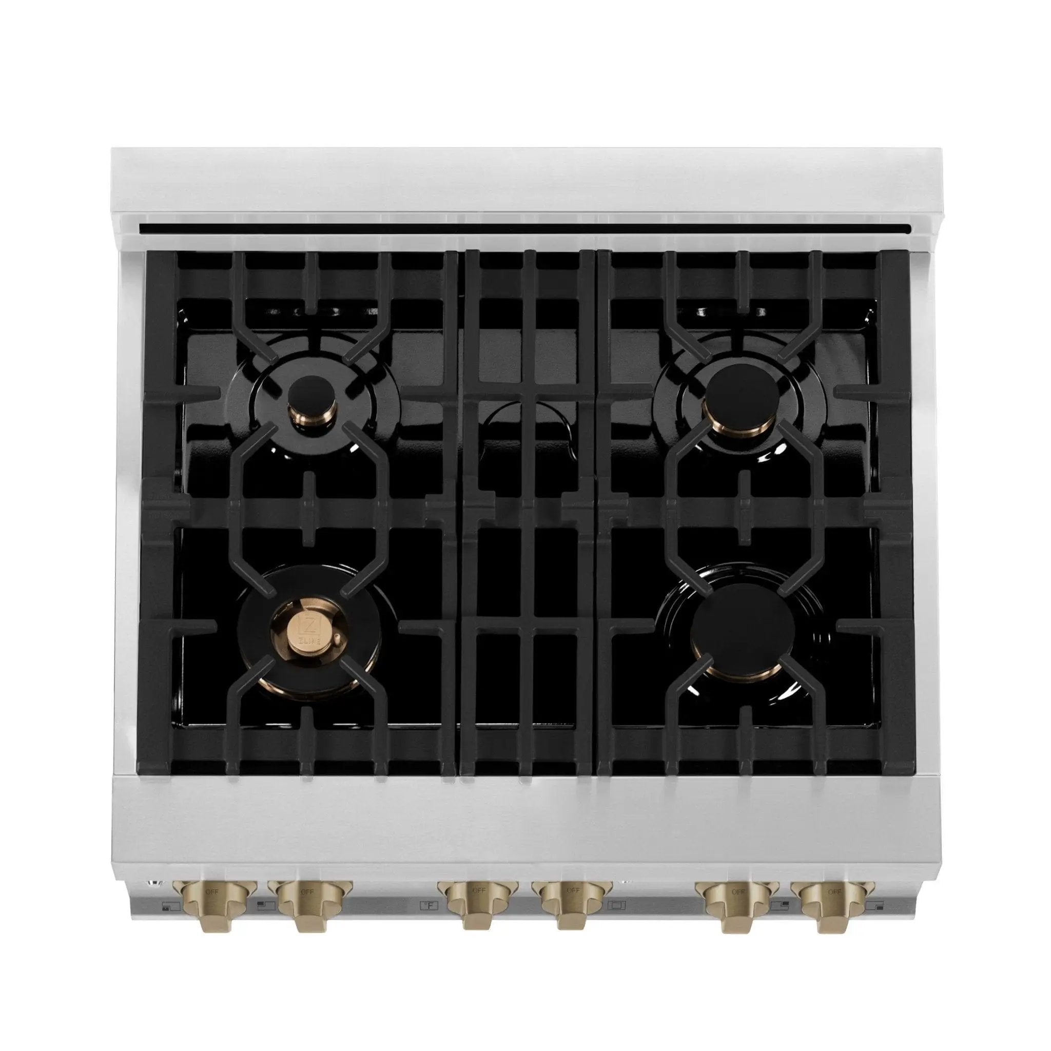 ZLINE 30" Autograph Dual Fuel Range, White Door, Bronze, RAZ-WM-30-CB by Farmhouse Kitchen and Bath
