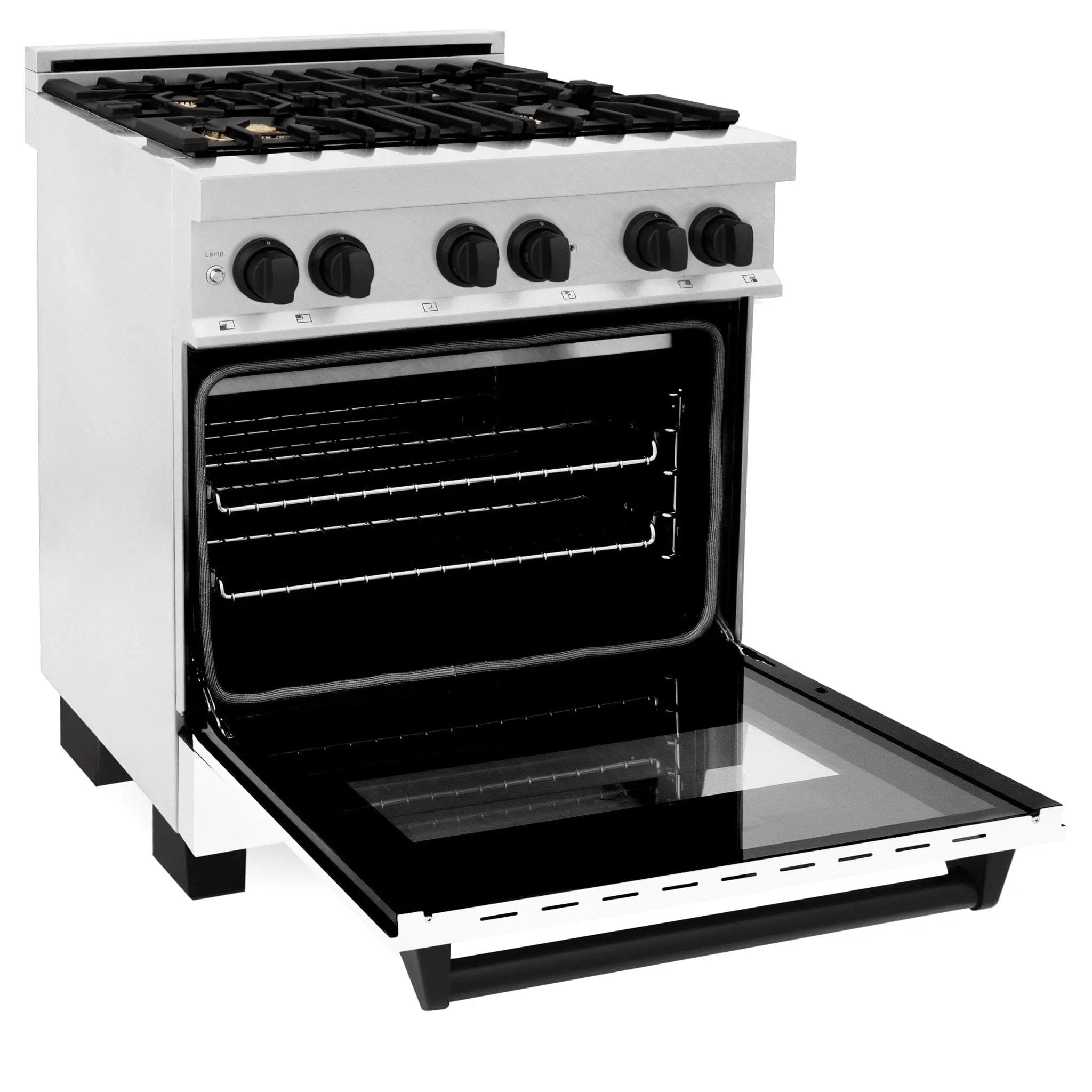 ZLINE 30" Autograph, Dual Fuel Range, White Door, RASZ-WM-30-MB by Farmhouse Kitchen and Bath