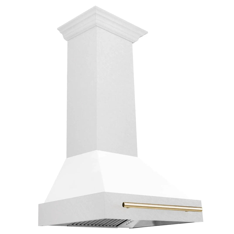 ZLINE 30" Autograph DuraSnow White Range Hood 8654SNZ-WM30-G by Farmhouse Kitchen and Bath