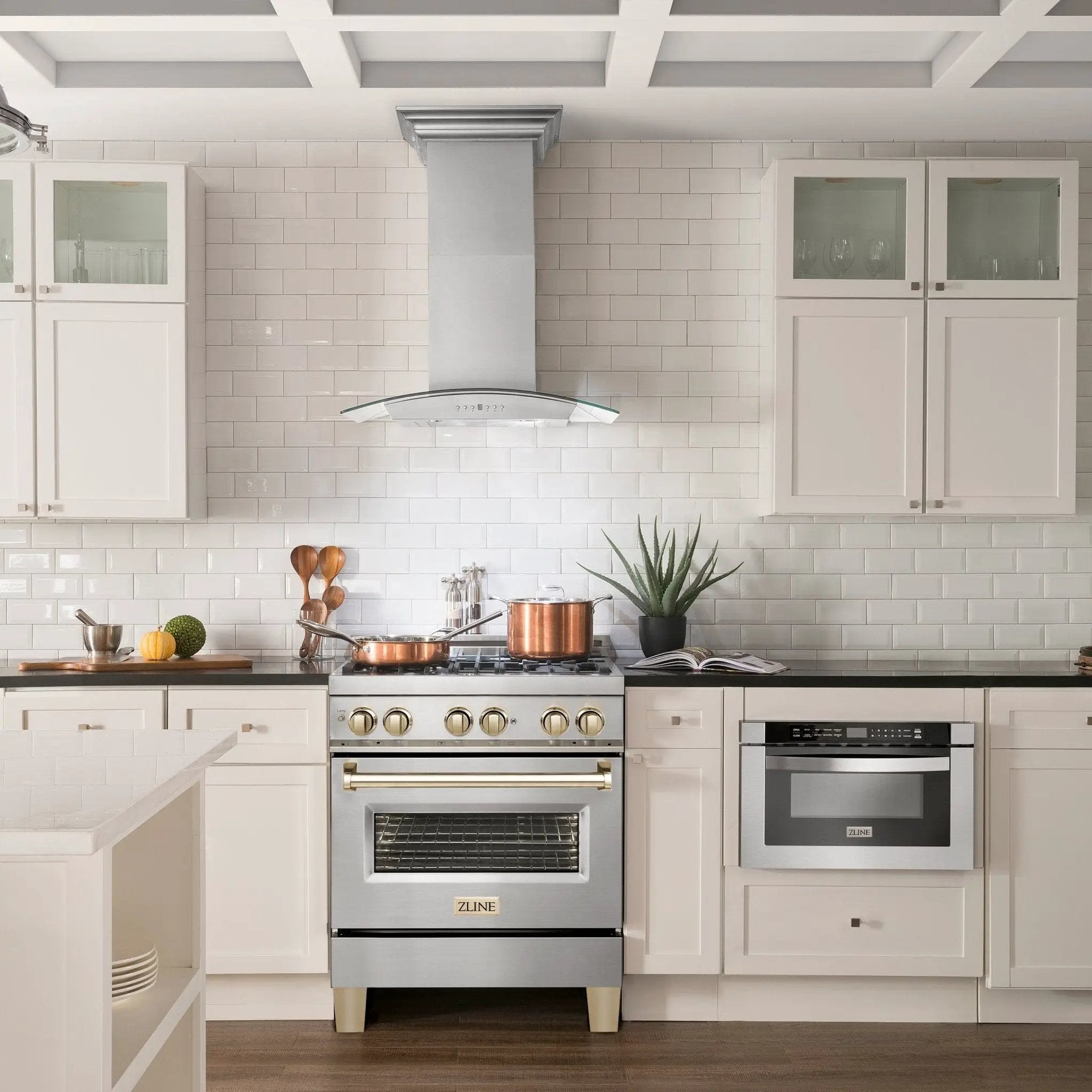 ZLINE 30" Autograph Edition, Dual Fuel Range, Gold Accents, RAZ-30-G by Farmhouse Kitchen and Bath