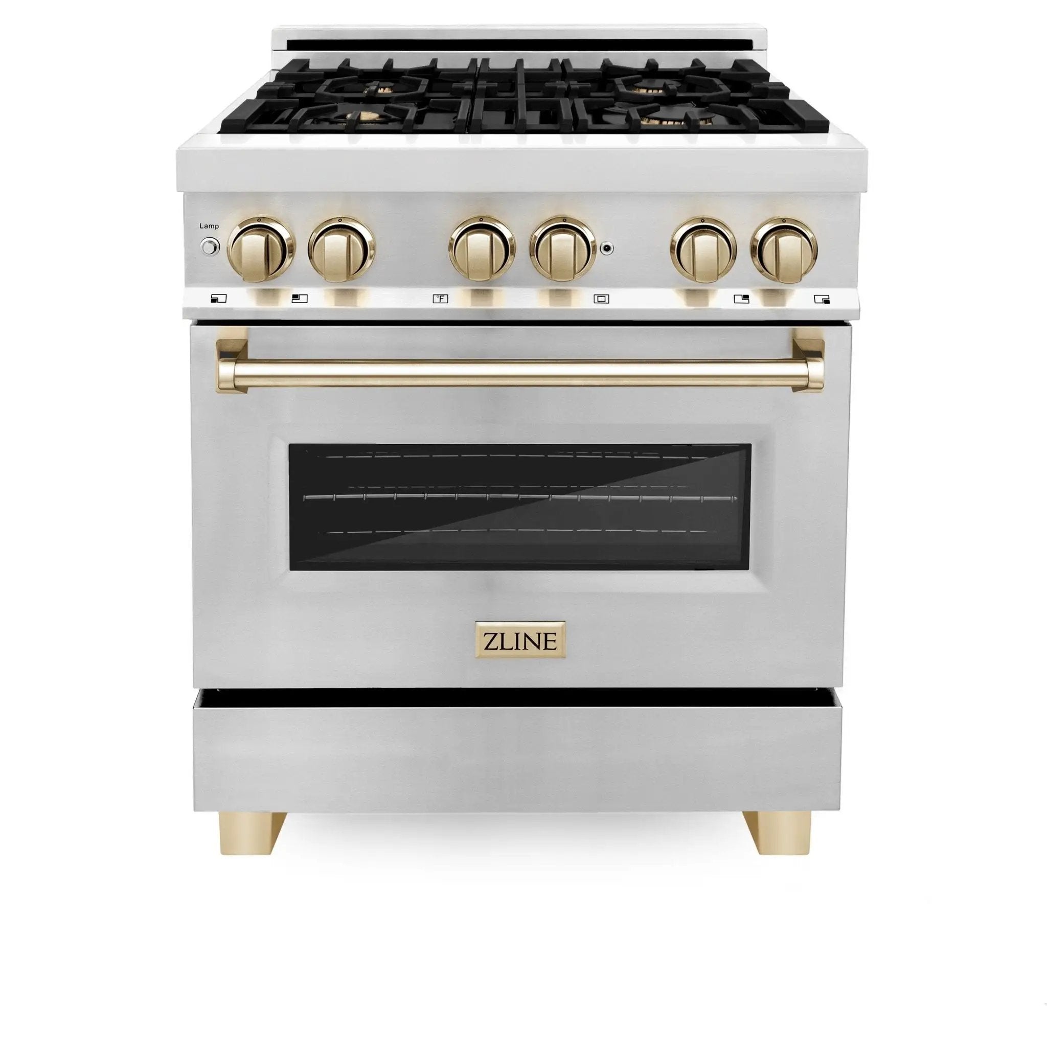 ZLINE 30" Autograph Edition, Dual Fuel Range, Gold Accents, RAZ-30-G by Farmhouse Kitchen and Bath