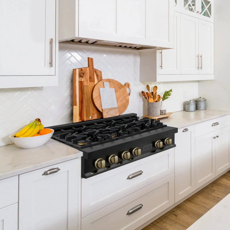 ZLINE 30" Autograph Edition Rangetop, Gold Accents, RTBZ-30-CB by Farmhouse Kitchen and Bath