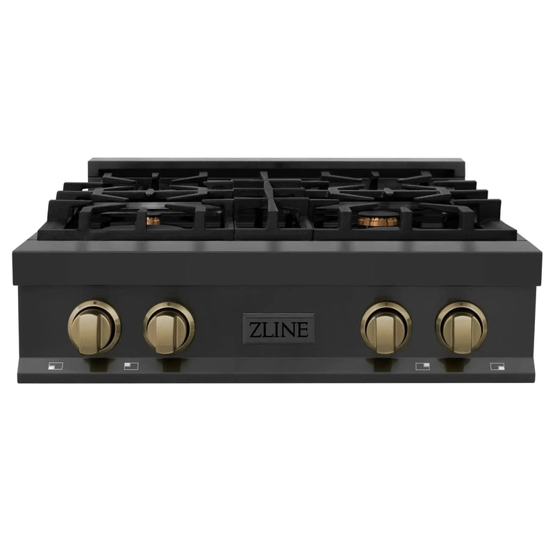 ZLINE 30" Autograph Edition Rangetop, Gold Accents, RTBZ-30-CB by Farmhouse Kitchen and Bath