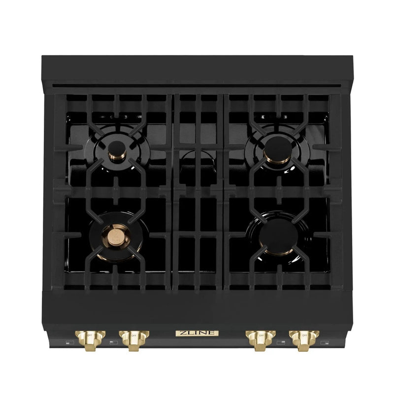ZLINE 30" Autograph Edition Rangetop, Gold Accents, RTBZ-30-G by Farmhouse Kitchen and Bath