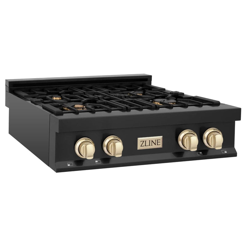 ZLINE 30" Autograph Edition Rangetop, Gold Accents, RTBZ-30-G by Farmhouse Kitchen and Bath