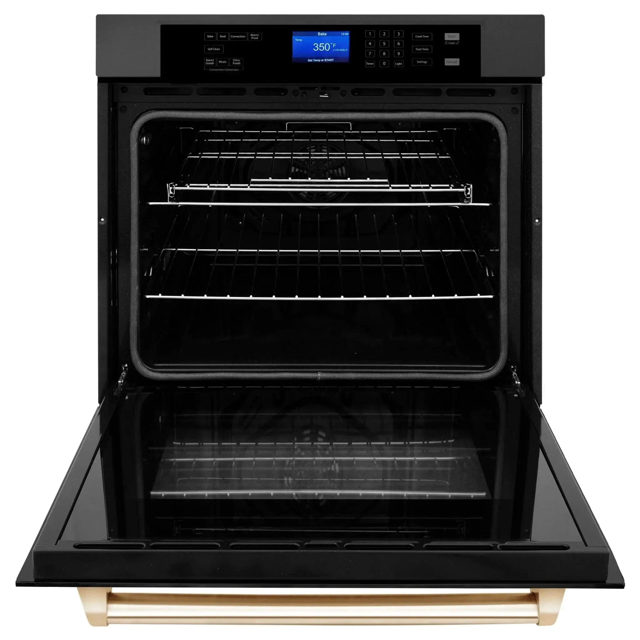 ZLINE 30" Autograph Edition Single Wall Oven with Self Clean and True Convection in Black Stainless Steel Gold Accent AWSZ-30-BS-G by Farmhouse Kitchen and Bath