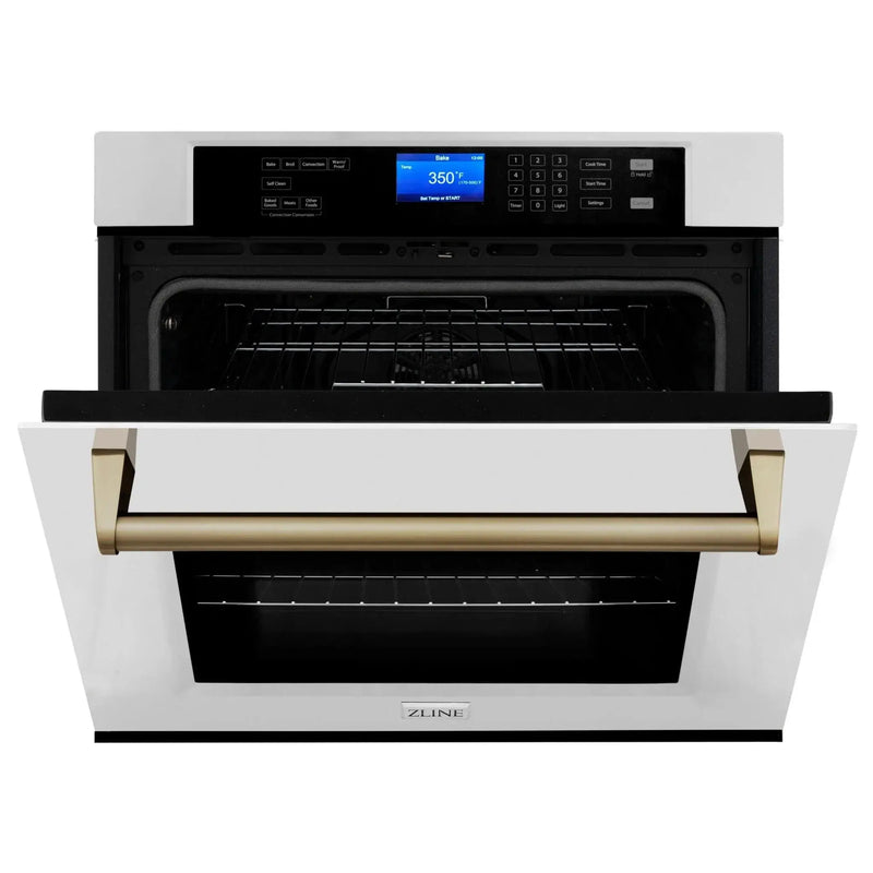 ZLINE 30" Autograph Edition Single Wall Oven with Self Clean and True Convection in Stainless Steel AWSZ-30-CB by Farmhouse Kitchen and Bath