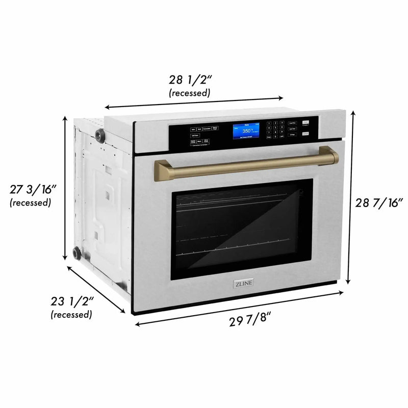 ZLINE 30" Autograph Edition Single Wall Oven with Self Clean and True Convection Stainless Steel AWSSZ-30-CB by Farmhouse Kitchen and Bath