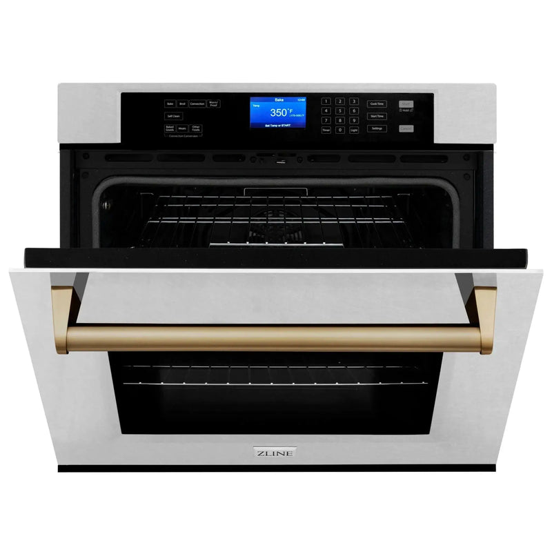 ZLINE 30" Autograph Edition Single Wall Oven with Self Clean and True Convection Stainless Steel AWSSZ-30-CB by Farmhouse Kitchen and Bath