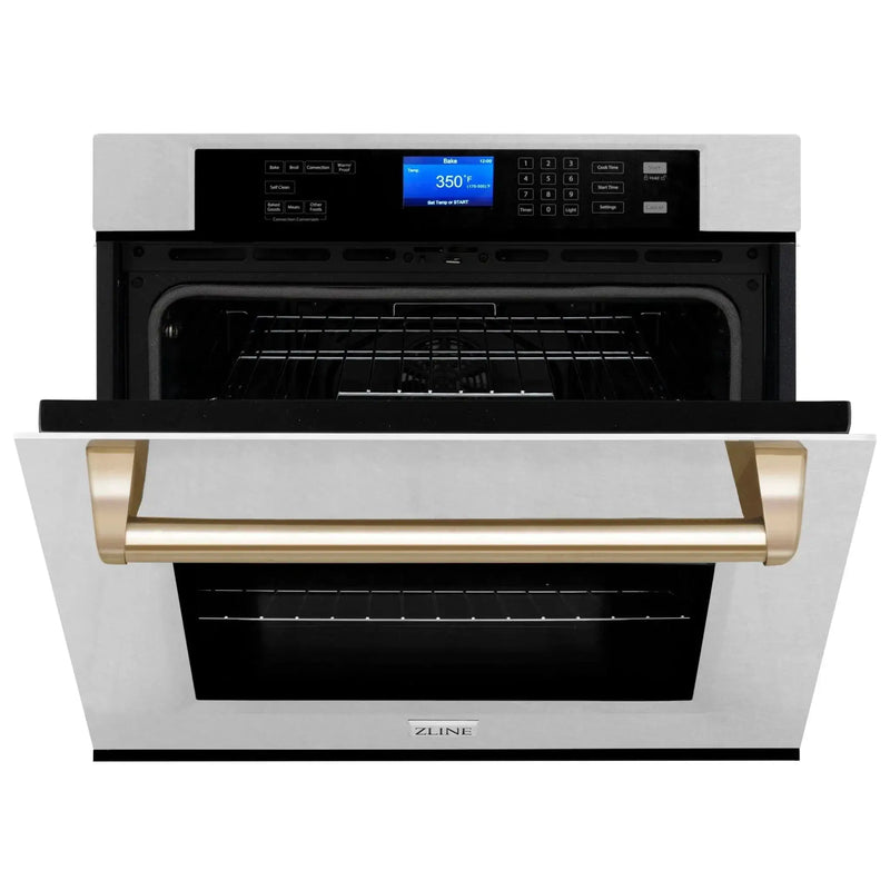 ZLINE 30" Autograph Edition Single Wall Oven with Self Clean and True Convection Stainless Steel AWSSZ-30-G by Farmhouse Kitchen and Bath