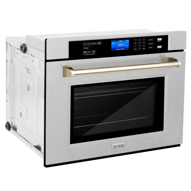 ZLINE 30" Autograph Edition Single Wall Oven with Self Clean and True Convection Stainless Steel AWSSZ-30-G by Farmhouse Kitchen and Bath