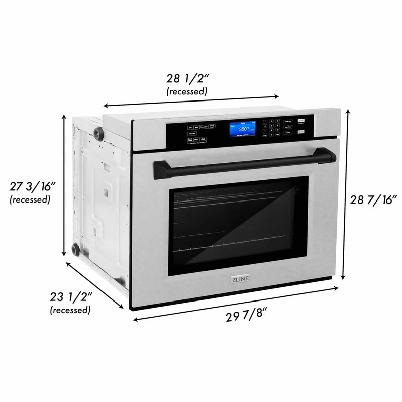 ZLINE 30" Autograph Edition Single Wall Oven with Self Clean and True Convection Stainless Steel AWSSZ-30-MB by Farmhouse Kitchen and Bath