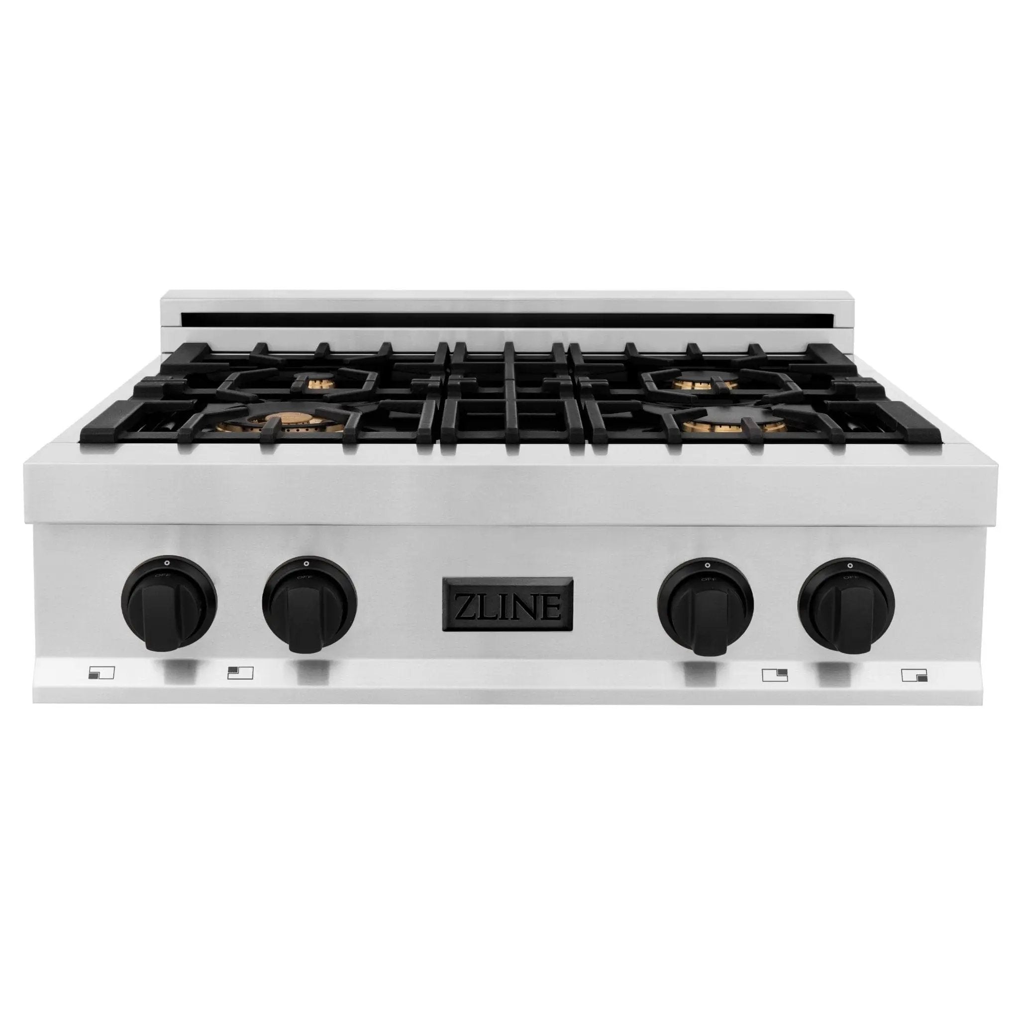ZLINE 30" Autograph Porcelain Rangetop, Matte Black Accents, RTZ-30-MB by Farmhouse Kitchen and Bath