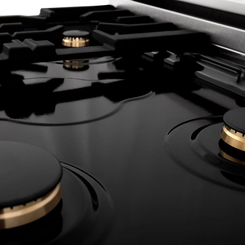 ZLINE 30" Autograph Porcelain Rangetop, Matte Black Accents, RTZ-30-MB by Farmhouse Kitchen and Bath