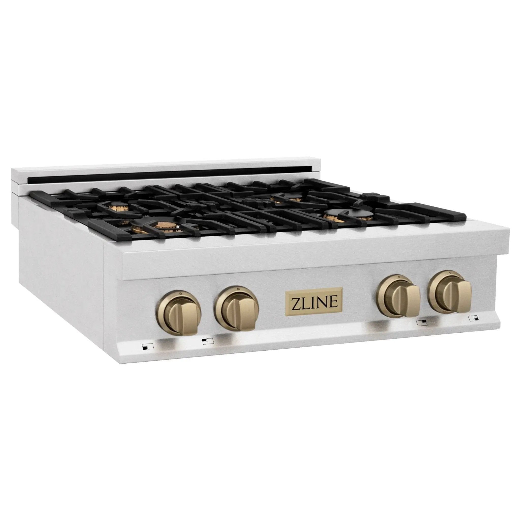 ZLINE 30" Autograph Rangetop, DuraSnow, Bronze Accents, RTSZ-30-CB by Farmhouse Kitchen and Bath