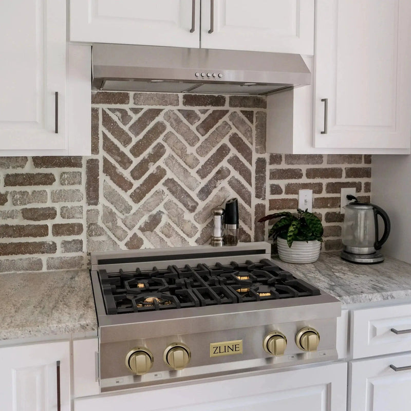 ZLINE 30" Autograph Rangetop, DuraSnow, RTZ-30-CB by Farmhouse Kitchen and Bath