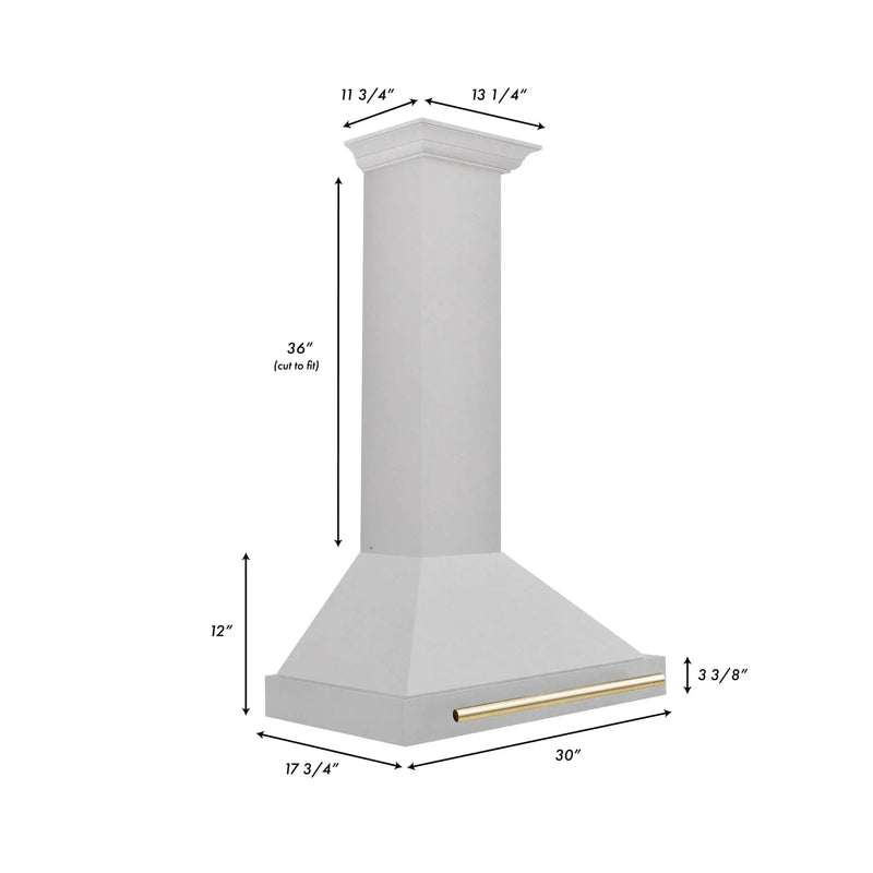 ZLINE 30" Autograph Stainless Wall Range Hood KB4SNZ-30-G by Farmhouse Kitchen and Bath